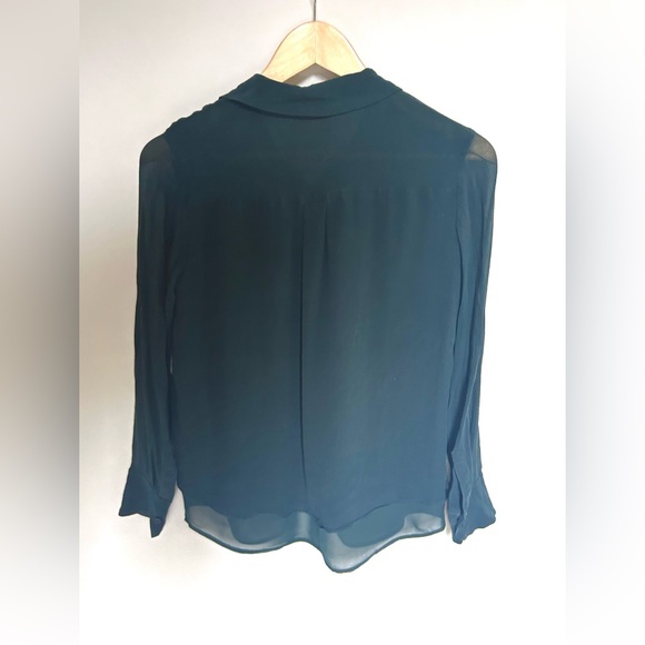 Tory Burch silk green blouse button down shirt top - Picture 2 of 6
